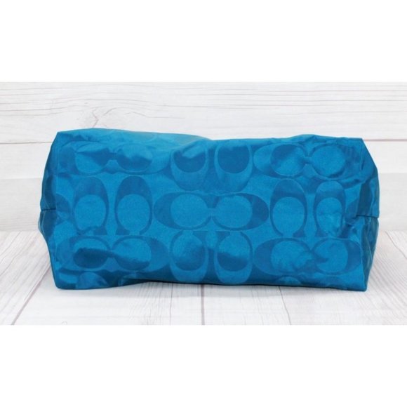 Coach Blue Nylon Weekender Travel Tote Bag - Picture 6 of 9